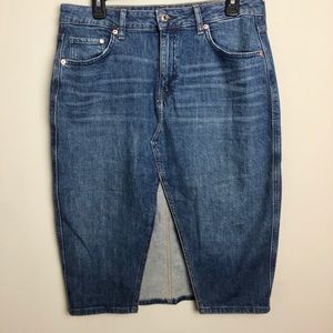 H&M Denim Split Midi Pencil Skirt